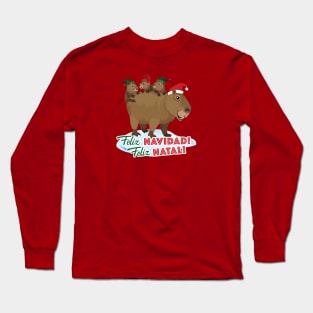 Capybara Family Holiday Long Sleeve T-Shirt